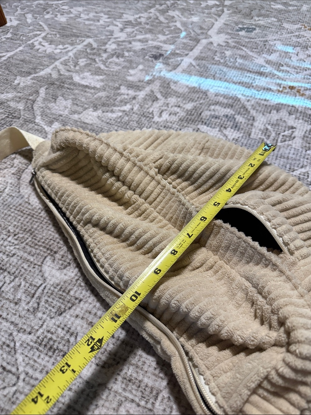 Corduroy Crossbody Bag in Cream - Picture 9 of 10